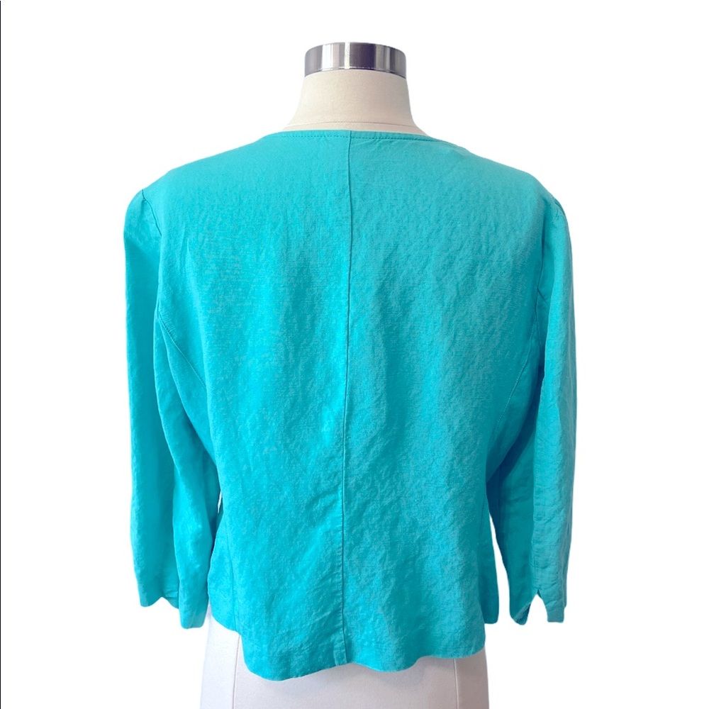 Ruby Rd. Petite Size 14P Embellished Linen Jacket - Picture 2 of 5